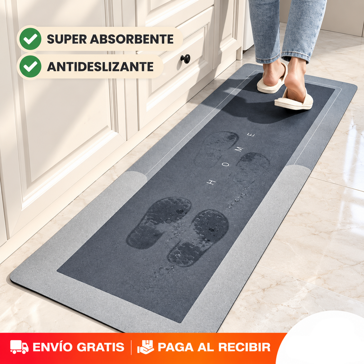 ALFOMBRAS ANTIDESLIZANTES SÚPER ABSORBENTES PARA COCINA Y BAÑO – COMBO X2
